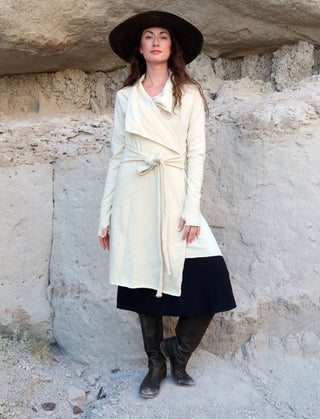 ORGANIC WOOL Cocoon Belted Short Jacket