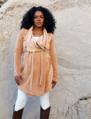 Belted Cocoon VELOUR Tunic Jacket