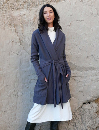 Hooded Cocoon Belted Tunic Jacket