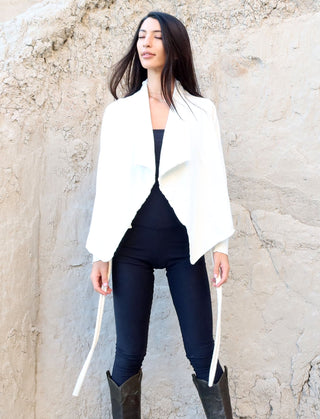 Cocoon Belted Cropped Jacket