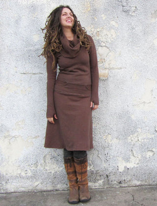 Chunky Cowl Darjeeling Simplicity Below Knee Dress