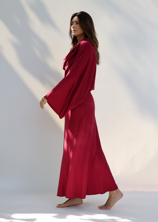 Super Cowl Birdie Banded Simplicity Long Dress