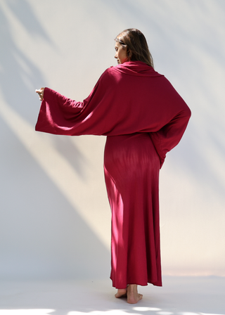 Super Cowl Birdie Banded Simplicity Long Dress