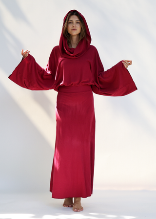 Super Cowl Birdie Banded Simplicity Long Dress