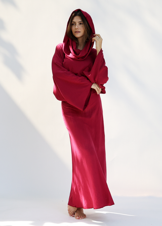 Super Cowl Birdie Banded Simplicity Long Dress