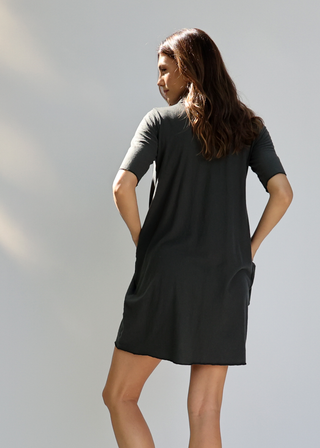 Chunky Cowl Origami Short Dress
