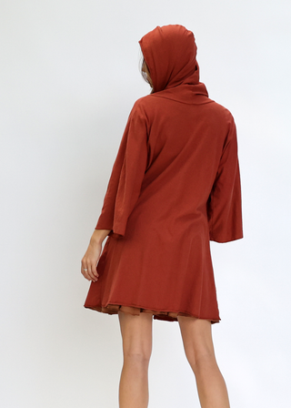 Hooded Kimono Tie Front Short Jacket