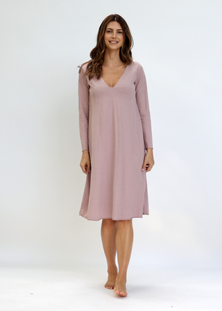 Plunge Built In Bra Ojai Below Knee Dress