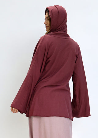 Hooded Kimono Tie Front Tunic Jacket