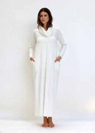 Chunky Cowl Origami Long Dress