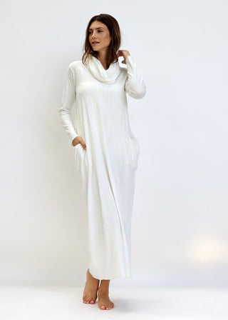 Chunky Cowl Origami Long Dress
