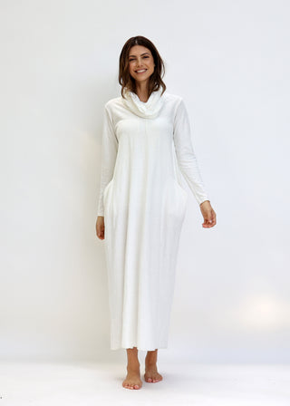 Chunky Cowl Origami Long Dress
