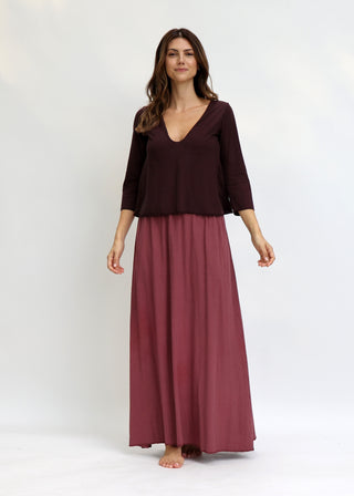 Plunge Built In Bra Ojai Cropped Shirt