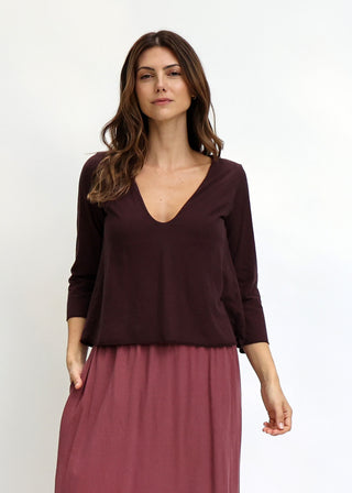 Plunge Built In Bra Ojai Cropped Shirt