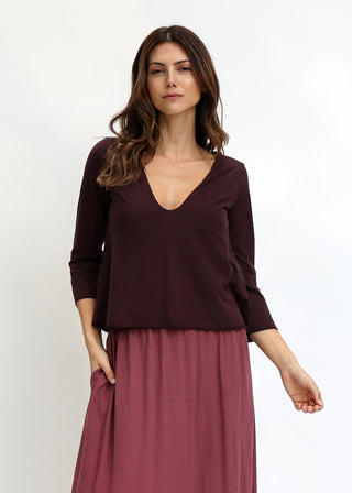 Plunge Built In Bra Ojai Cropped Shirt