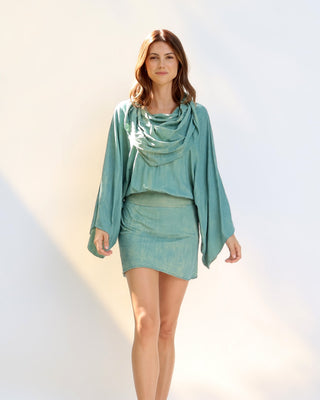 Super Cowl Birdie Banded Simplicity Mini Dress
