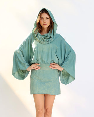 Super Cowl Birdie Banded Simplicity Mini Dress