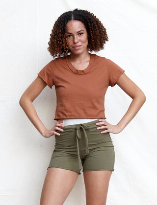 Drawstring Waist Simplicity Shorty Shorts