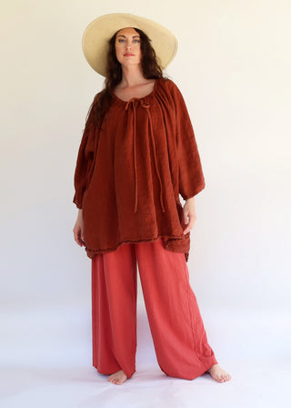 Drawstring Collar Bumble Bee Tunic Kaftan
