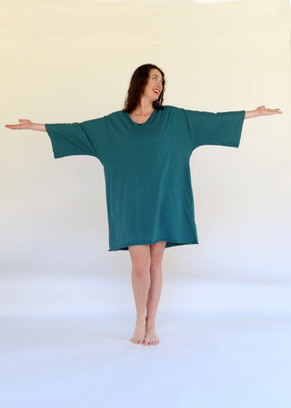 SAMPLE SALE - Ritual Kimono Short Kaftan / XXS - S / Organic Cotton / Raincloud (24)