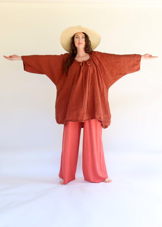 Drawstring Collar Bumble Bee Tunic Kaftan