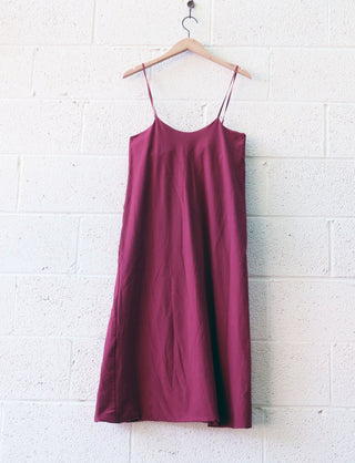 Sale - Adjustable Built in Bra Ojai Below Knee Dress / S / Stretch Cotton / Raisin (129)