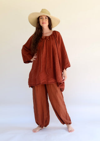 Drawstring Collar Bumble Bee Tunic Kaftan