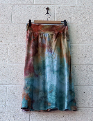 OOAK -  Simplicity Below Knee Skirt / XXL / Light Hemp / Ice Dye (152)