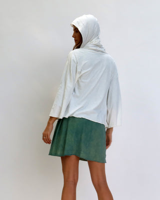 Hooded Kimono Tie Front Jacket