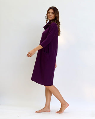 Chunky Cowl Origami Below Knee Dress
