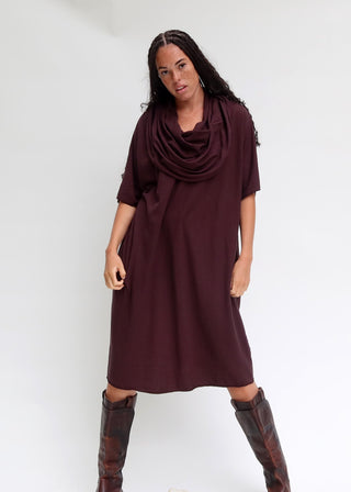 Super Cowl Poppy Below Knee Kaftan