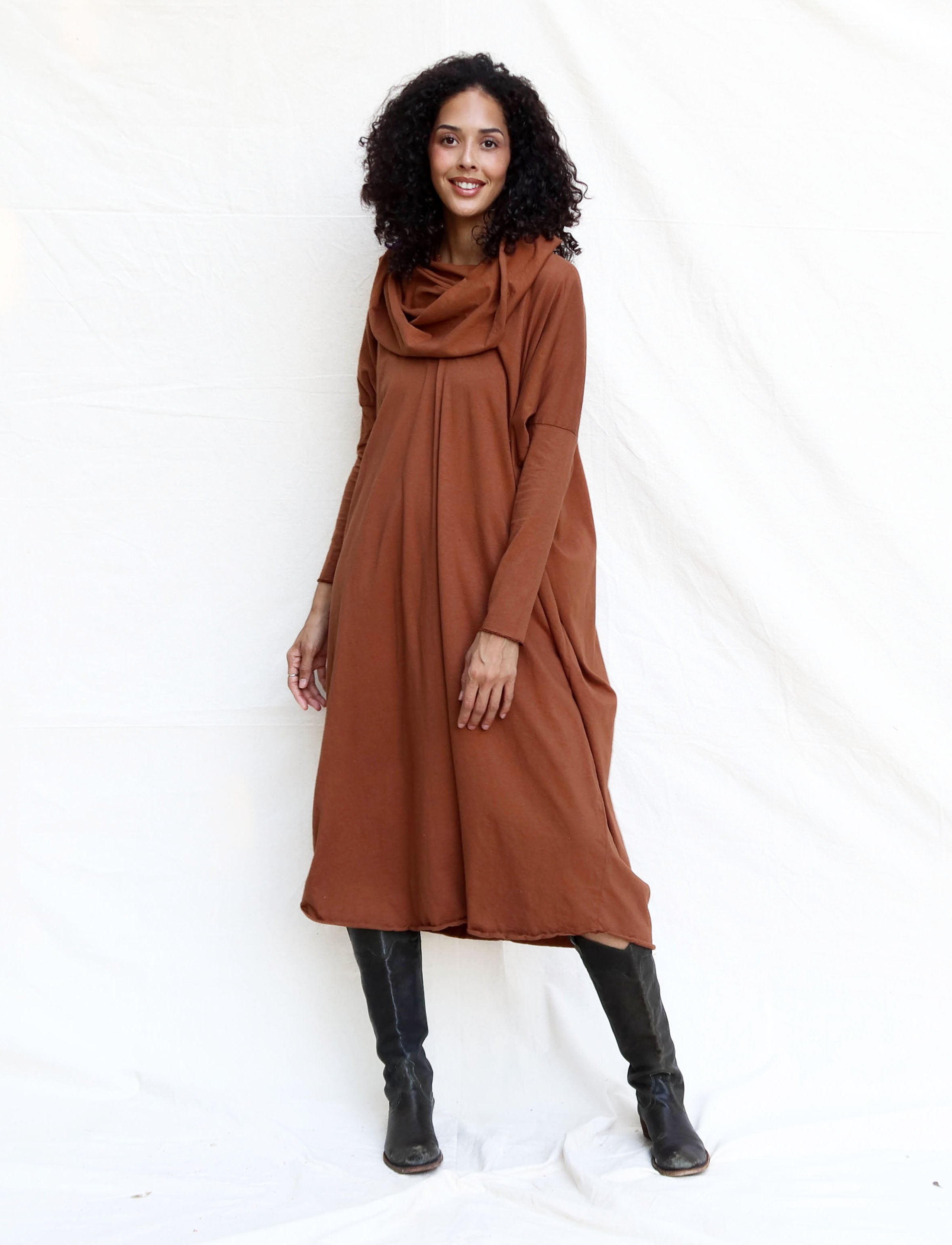 kaftan dress winter Wool Boucle Kaftan Maxi Dress: Long Sleeve Winter Women Dress