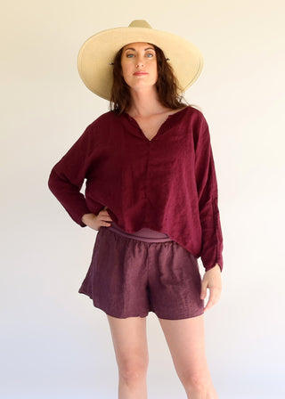 Sita Poppy Cropped Shirt Kaftan