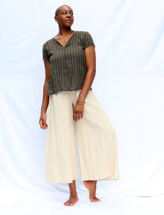 Handwoven - Everyday Low Rise Palazzo Pedal Pushers