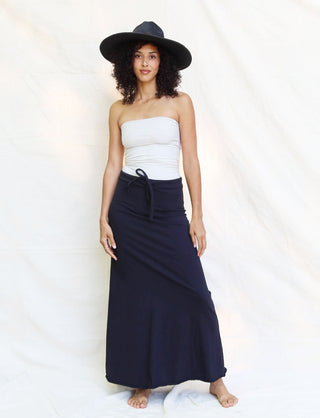 Drawstring Waist Simplicity Long Skirt