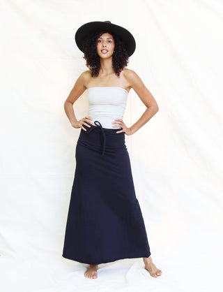 Drawstring Waist Simplicity Long Skirt