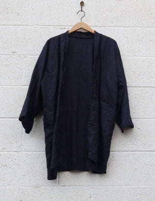Sale - Origami Tunic Jacket / M / Linen / Midnight (54)