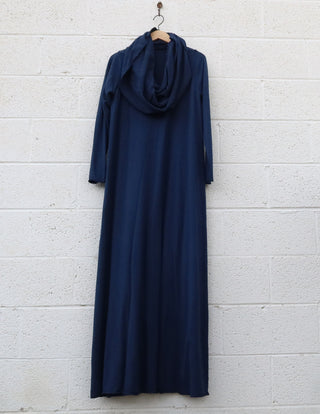 Sale - Super Cowl Ojai Long Dress / M / Heavy Hemp  / Sapphire (61)