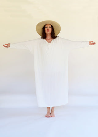 Float Neck Poppy Long Kaftan