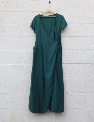Sale - Wrap Origami Long Dress / M / Textured / Raincloud (70)