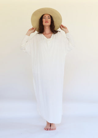 Float Neck Poppy Long Kaftan