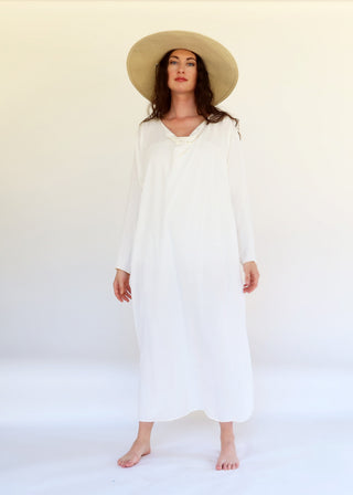 Float Neck Poppy Long Kaftan