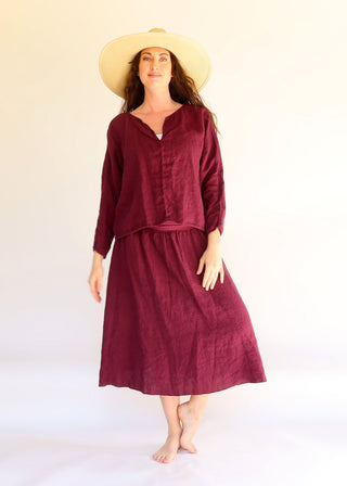 Sita Poppy Cropped Shirt Kaftan