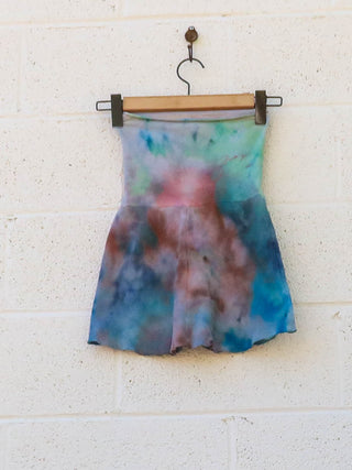 OOAK - Zero Waste Mini Skirt / XXS /  Thermal / Ice Dye (170)