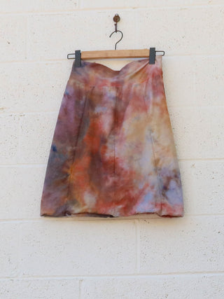 OOAK - Zero Waste Short Simplicity Skirt / L /  Cotton Knit / Ice Dye (171)