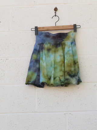 OOAK - Zero Waste Mini Skirt / XXS / Light Hemp / Ice Dye (183)