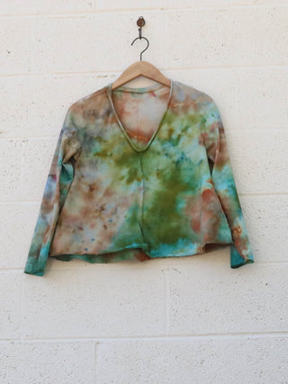 OOAK - Ritual Warrior Wanderer Cropped Shirt / S / Organic Cotton / Ice Dye (184)