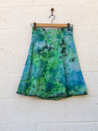 OOAK - Zero Waste Below Knee Skirt / S / Organic Cotton / Ice Dye (200)