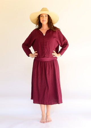 Sita Poppy Cropped Shirt Kaftan