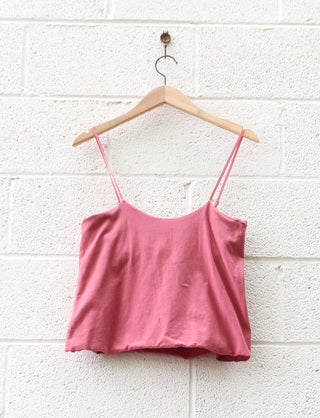 Sale - Adjustable Built In Bra Ojai Cropped Shirt / Small / Stretch Cotton / Blush (224)